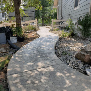 Concrete sidewalk at a residential property in Windsor, CO, with a durable and well-maintained finish.