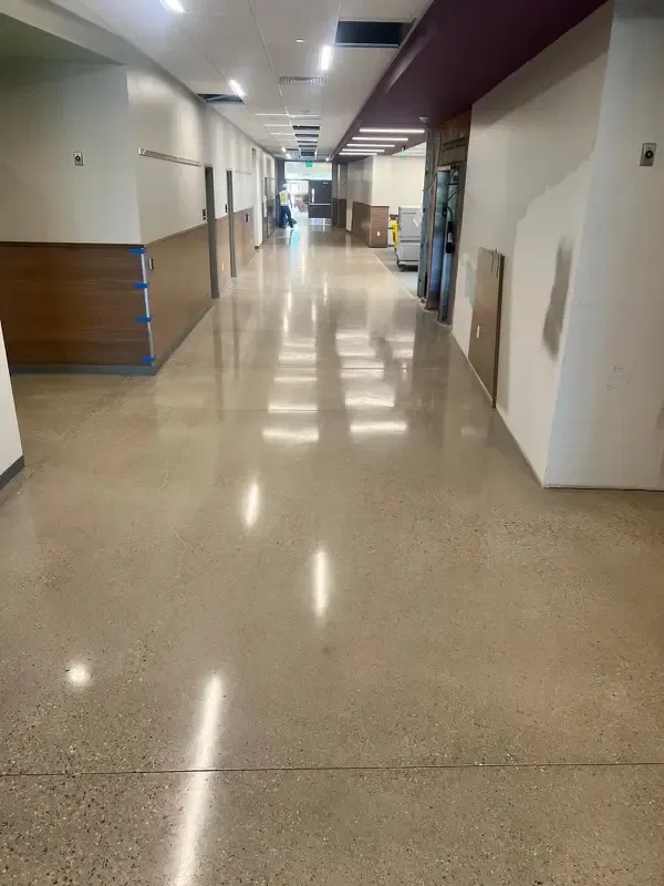 Polished concrete floor in Denver Metro, with a sleek and durable finish