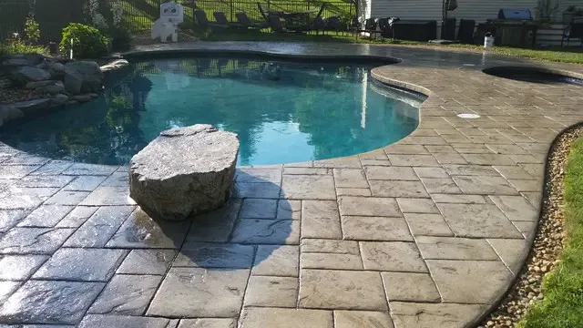 Stamped Pool Decks - Hugo's Concrete