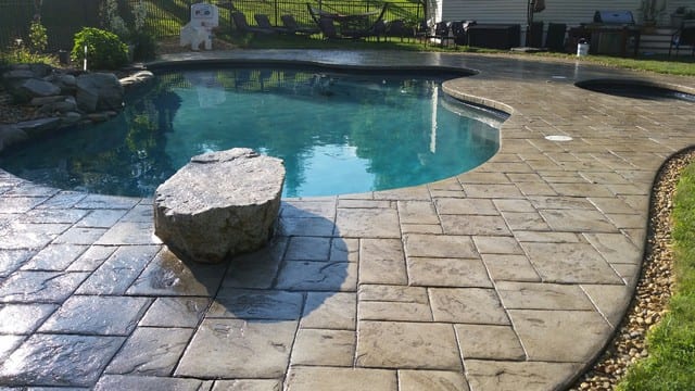 Stamped Pool Decks - Hugo's Concrete