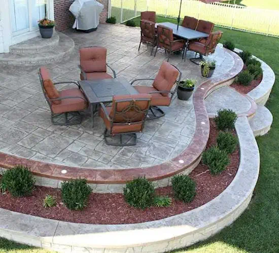 fancy stamped concrete patio in Loveland, CO